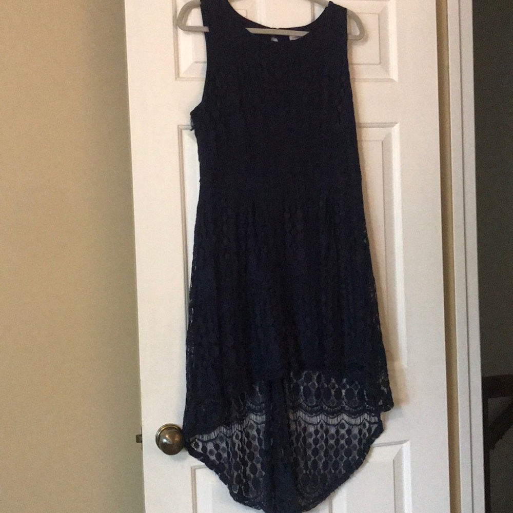 Hi-low Navy Blue Dress